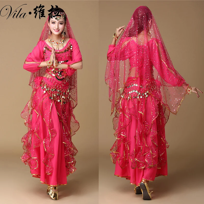 Женский костюм для танца живота комплект из 9 предметов индийское Платье Для