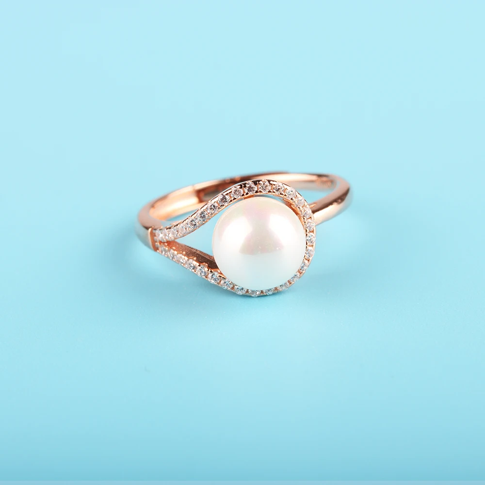 Парабола Стерлингового Серебра 925 Классический Имитация Перл Кольца