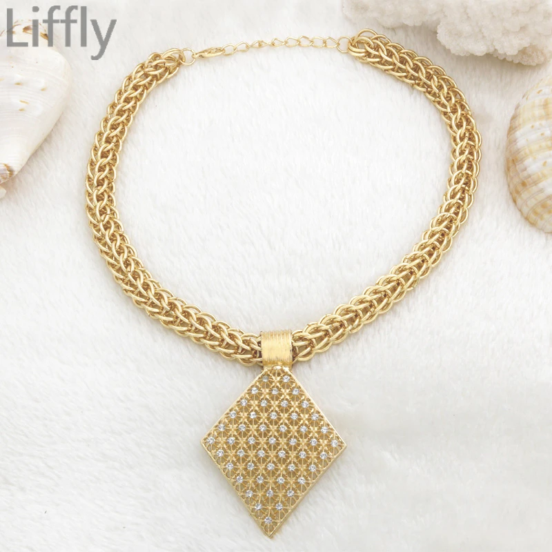 Комплект из колье серёг и браслета с кристаллами | Украшения аксессуары