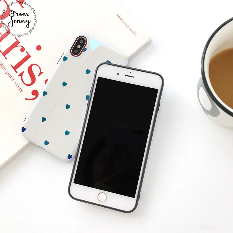 От Jenny Laser White lily Love Heart чехол для телефона iPhone6 6s 7 8 Plus 8plus X 4 дюймов 5 + мягкая задняя