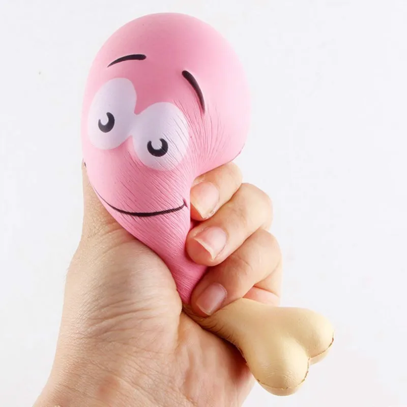 Mskwee Jumbo курица нога улыбка лицо медленно растет Сжимаемый Анти Стресс kawaii сжимает