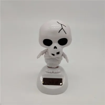 Новинка Солнечная игрушка ed танцующий откидной клапан качающийся головой игрушки для детей солнечная игрушка энергия фигурка игрушки - Цвет: White skeleton