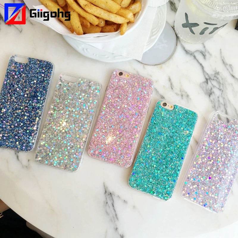 Милый чехол с блестящими блестками для iphone X, XS, MAX, XR, 5, 5S, se, 6, 7 Plus, 6s, 8, Модный женский уникальный тонкий мягкий силиконовый чехол из ТПУ