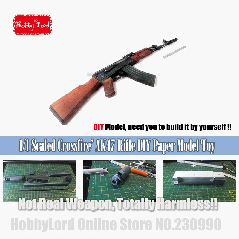 Оригинальная модель 2017 года новый масштабируемый крест огня AK47 3D бумажная