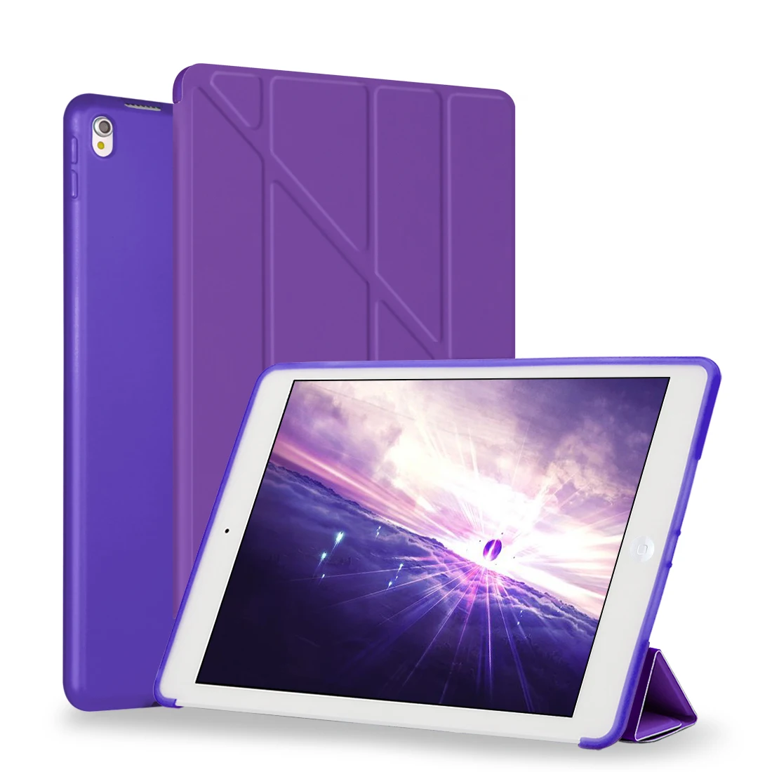 Для iPad Чехол iPad Air 2 Air 1 5 6 чехол 9,7 Умный складной чехол для iPad Air 2/iPad 6го поколения Чехол Funda - Цвет: Purple