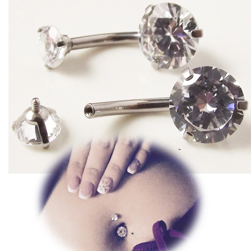 Кольцо для пупка из нержавеющей стали с внутренней резьбой 14 г 1 шт. |