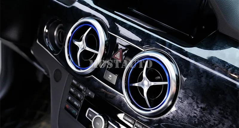 Для Mercedes Benz GLK X204 салон, Торпедо, устанавливаемое на вентиляционное отверстие в салоне автомобиля крышка розетки кольцо 2013- 4 шт. красный/синий