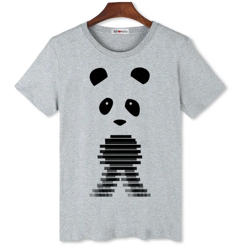 

2021 Men funny t-shirt Watercolor Panda Design Summer Fashion Punk Style Melt Panda Printed Tee Short Sleeve Hipster Tops