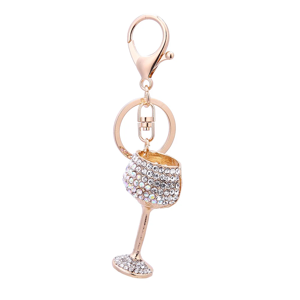 2019 New Wine Glass Keychain Lightweight Alloy Rhinestone Pendant for Cellphone Bags Key CX17 | Украшения и аксессуары