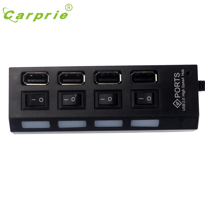 Светодиодный концентратор CARPRIE новинка 4 порта USB 2 0 переключатель питания для ПК