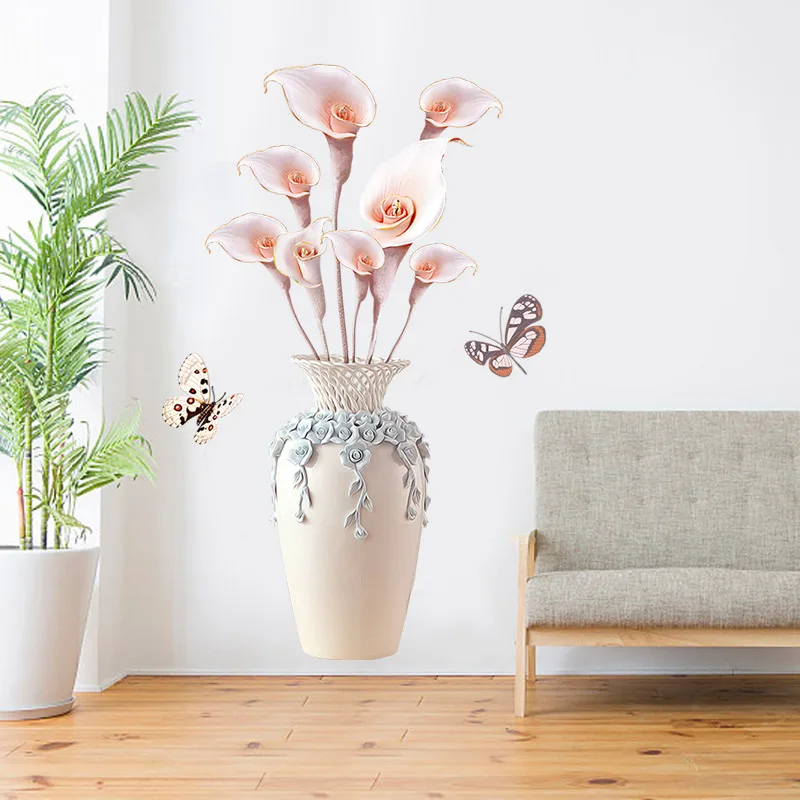70*110 см творческий изысканный ваза 3D Wallpaer домашний Декор виниловые наклейки на