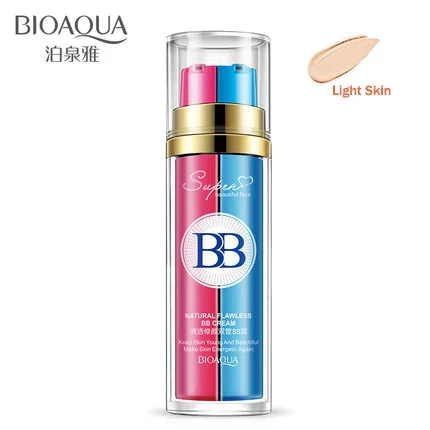 BIOAQUA Новое поступление розовый и синий двойной тюбик BB крем дизайн CC крем идеальное покрытие блеск макияж Косметическая основа - Цвет: Light Skin