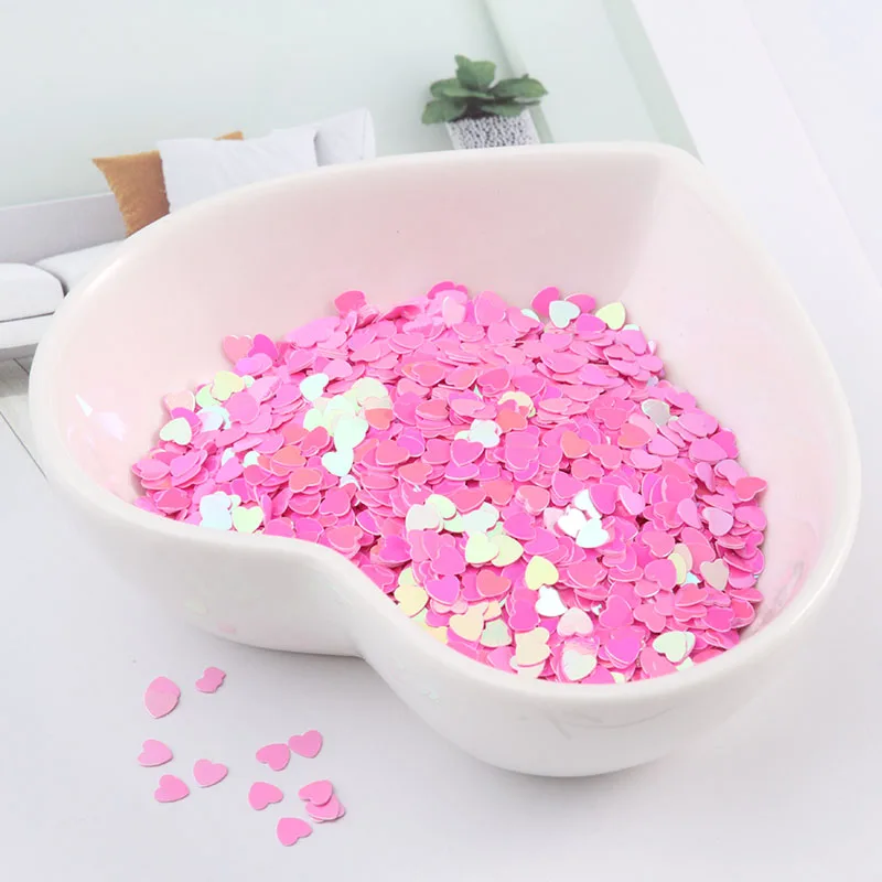 AB Pink Ультратонкий 3 мм Сердце блестки пайетки для рукоделия ПЭТ пайетками для роспись на ногтях маникюр/Свадьба Рождество Конфетти украшения 10 г - Цвет: AB Pink