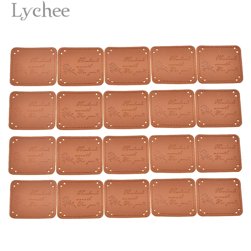 Lychee Life 20 шт. винтажные этикетки ручной работы из искусственной кожи коричневые