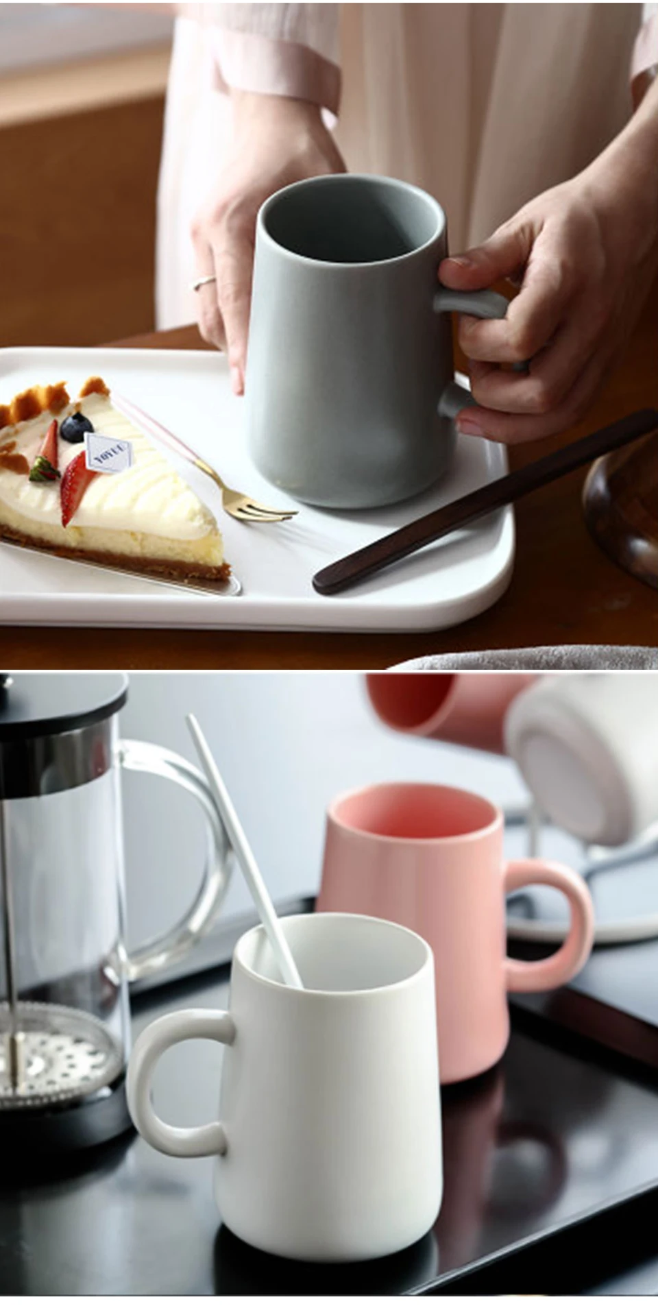 CAKEHOUD Бытовая керамика однотонная цветная кофейная чашка большой емкости кружка креативная Питьевая утварь Современная кофейная чашка Подарочная чашка для молока