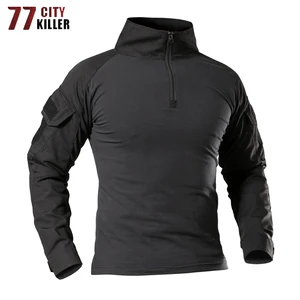77 городской убийца тактическая армейская Футболка мужская камуфляжная футболка военная сила Мультикам камуфляжные Футболки с длинным рукавом для охоты