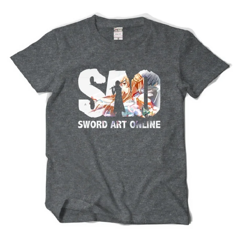 

Sword Art Online Cotton Casual T-Shirt Tee Tops Short Sleeve O-neck 3 Colors Fairy Tail Logo T-Shirt