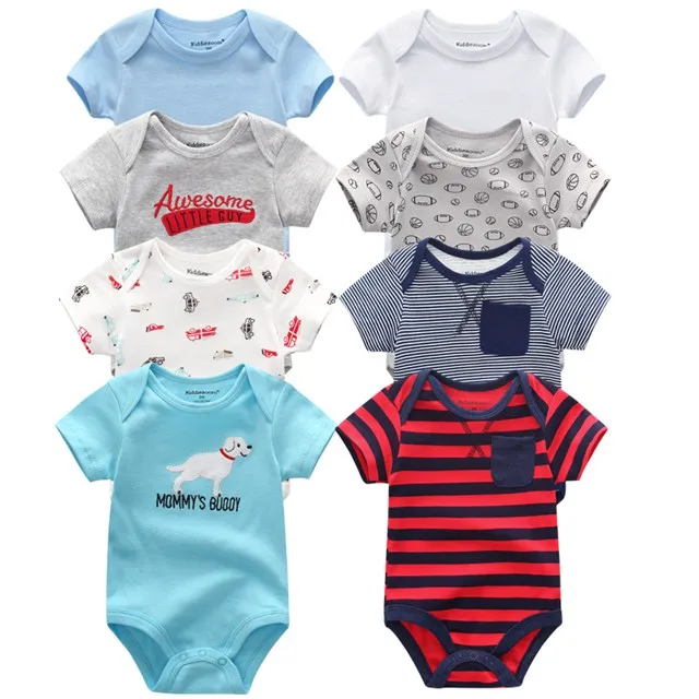 baby bodysuits 35 Боди для новорожденных; 8 шт./лот; хлопковые кружевные Дизайнерские летние боди с принтом; Roupas de bebe; комбинезон; одежда для маленьких девочек - Цвет: baby bodysuits 35