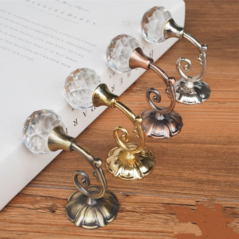 2pcs Fashion European style crystal ball curtain hook wall mounted home decor hanging tools. | Дом и сад