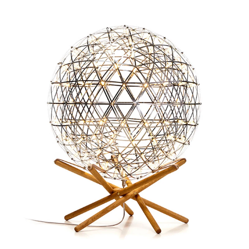 

Modern brief Loft spark ball LED floor lamp fixture Firework Ball stainless steel wood home deco lighting 110-240V