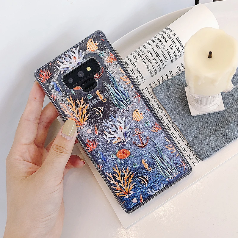 Dynamic quicksand Liquid case для Samsung Galaxy S8 note 8 Plus S7 Edge S9 J5 J7 J3 A3 A5 A7 2017 блестящие силиконовые