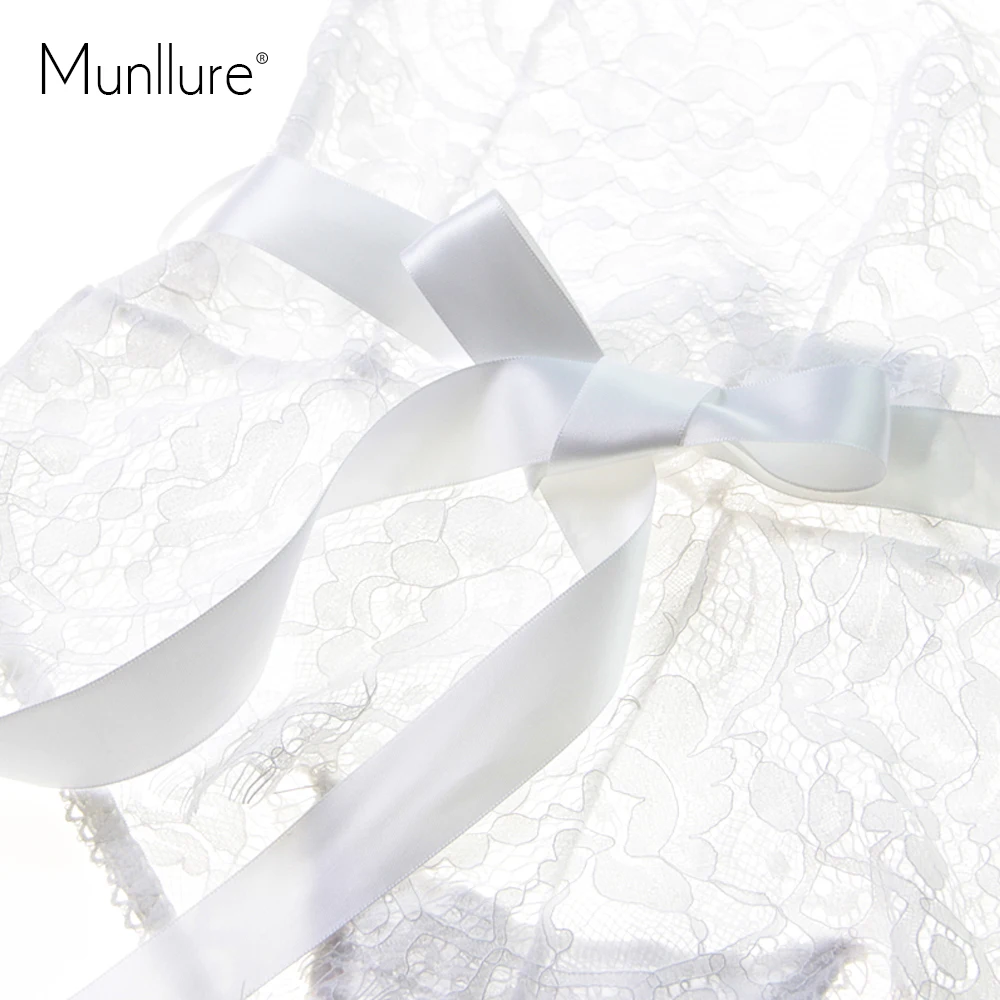 Munllure 2017 Сексуальная Прозрачная ажурная кружевная Женская Удобная Ночная сорочка