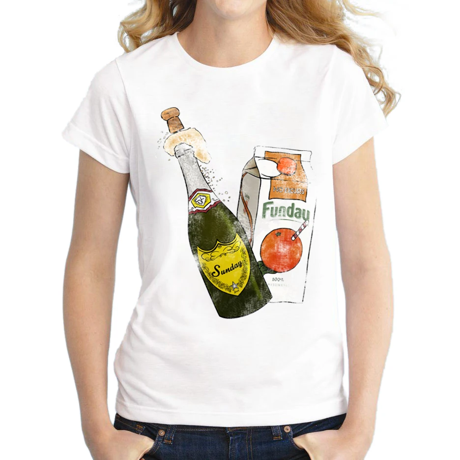 2018 новейшая мода Sunday Funday женская футболка с коротким рукавом и круглым вырезом