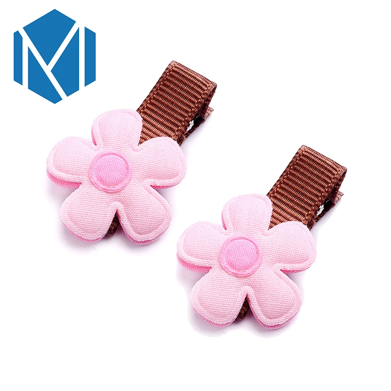 M MISM/2 шт. детские заколки для волос ярких цветов тканевые с цветами Детские