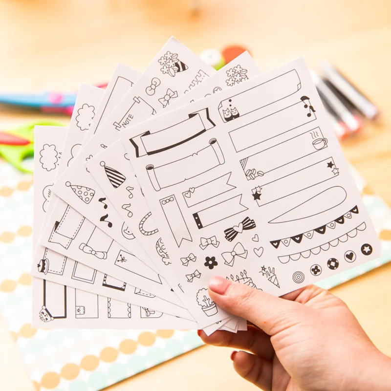 6 листов/набор наклейки на календарь для скрапбукинга|paper stickers|stickers for scrapbooking6 sheets |