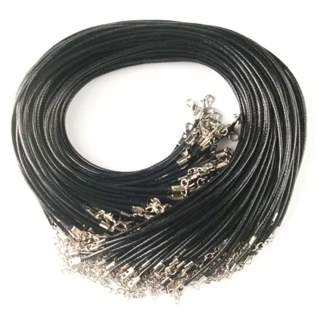 Ювелирный резиновый шнур 20 х2 мм с лобстером + витая сингапурская цепь застежкой