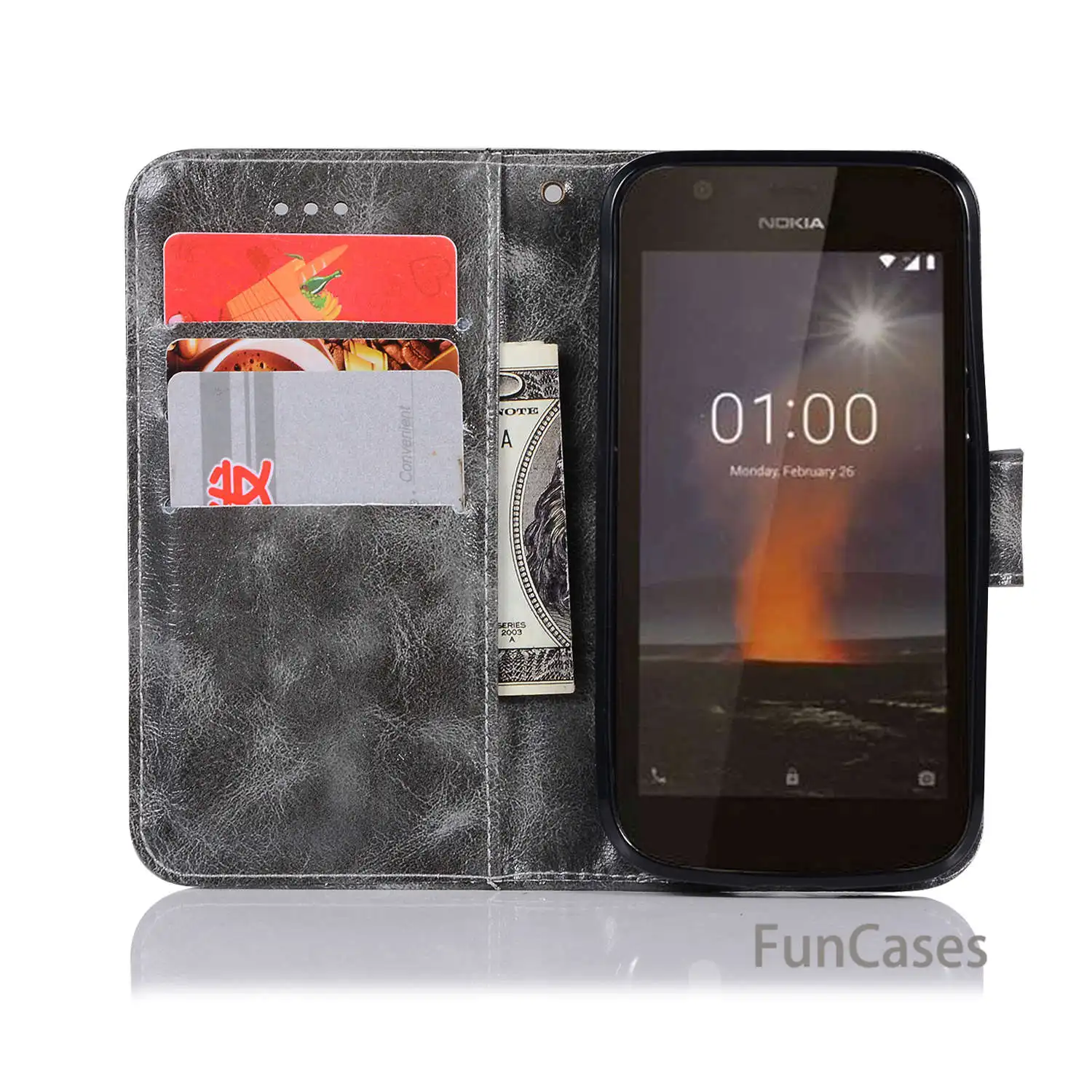 Роскошный кожаный чехол для чехла Nokia 1 Винтаж из искусственной кожи телефона с