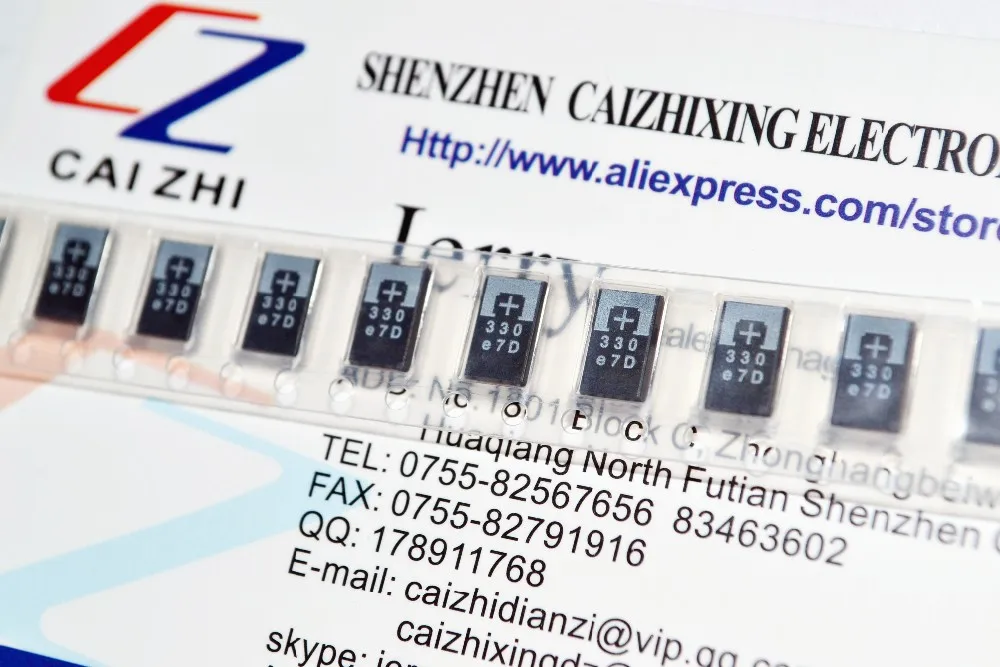 10 шт. SMD танталовые полимерные конденсаторы 2R5TPE330M9 2 5 V 330 мкФ POSCAP полимерная