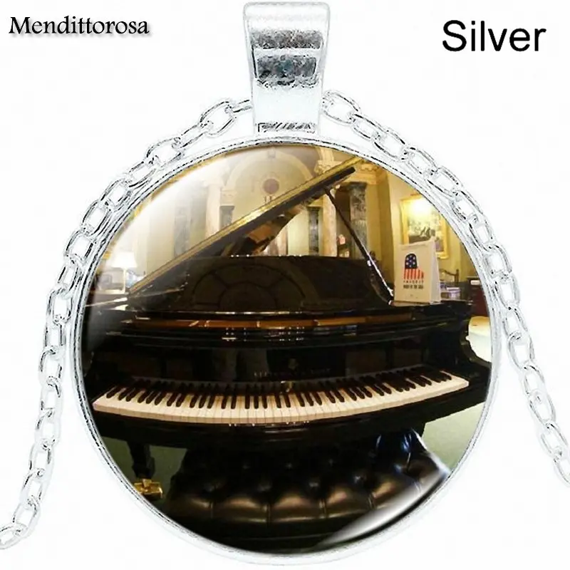 Рустикальное пианино ювелирное изделие в стиле хип-хоп с посеребренным стеклом