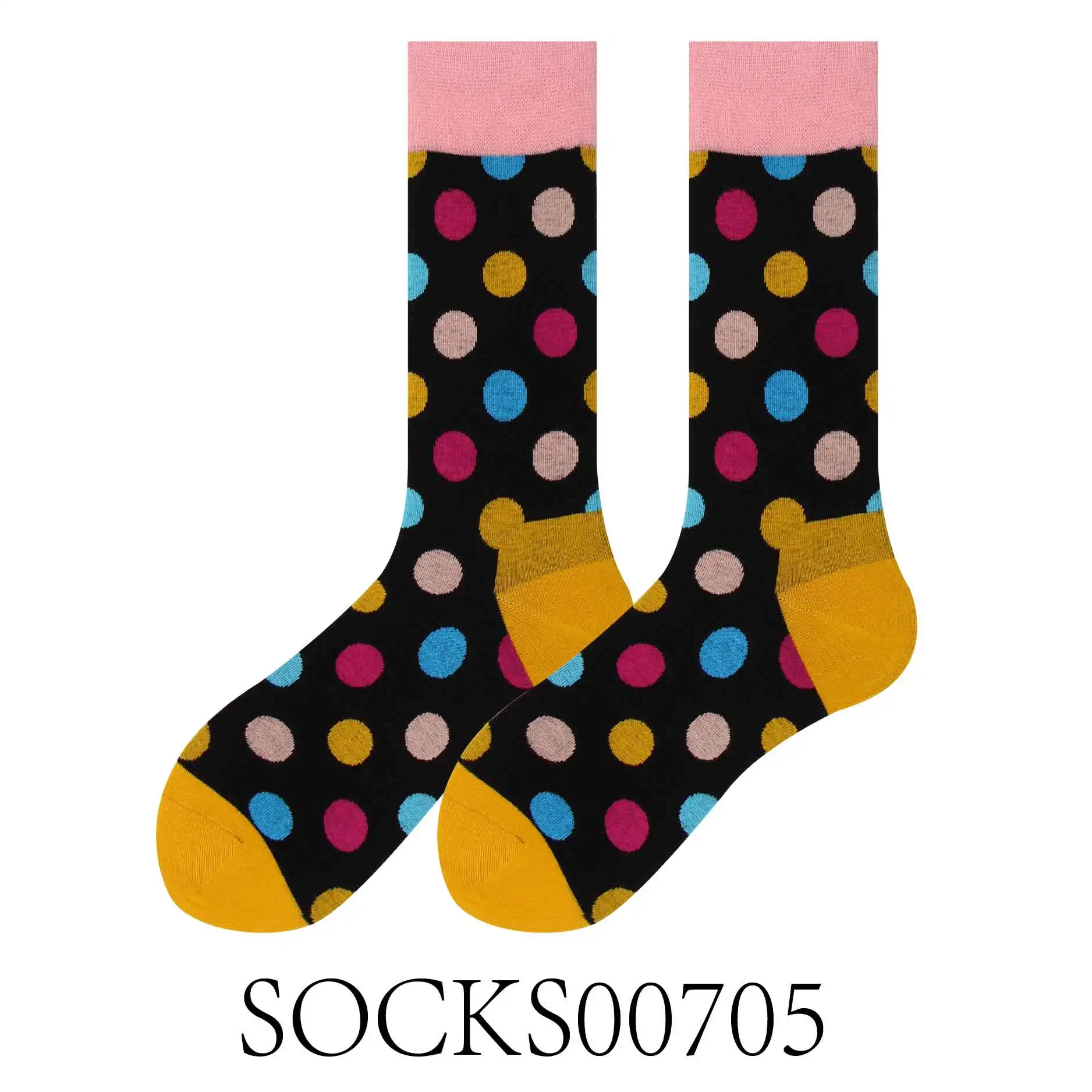 SOCKS00705 Носки из чесаного хлопка для пары на весну, лето и осень, вечерние носки в горошек с рисунком в виде фруктов и бриллиантов для деловых поездок и отдыха - Цвет: SOCKS00705