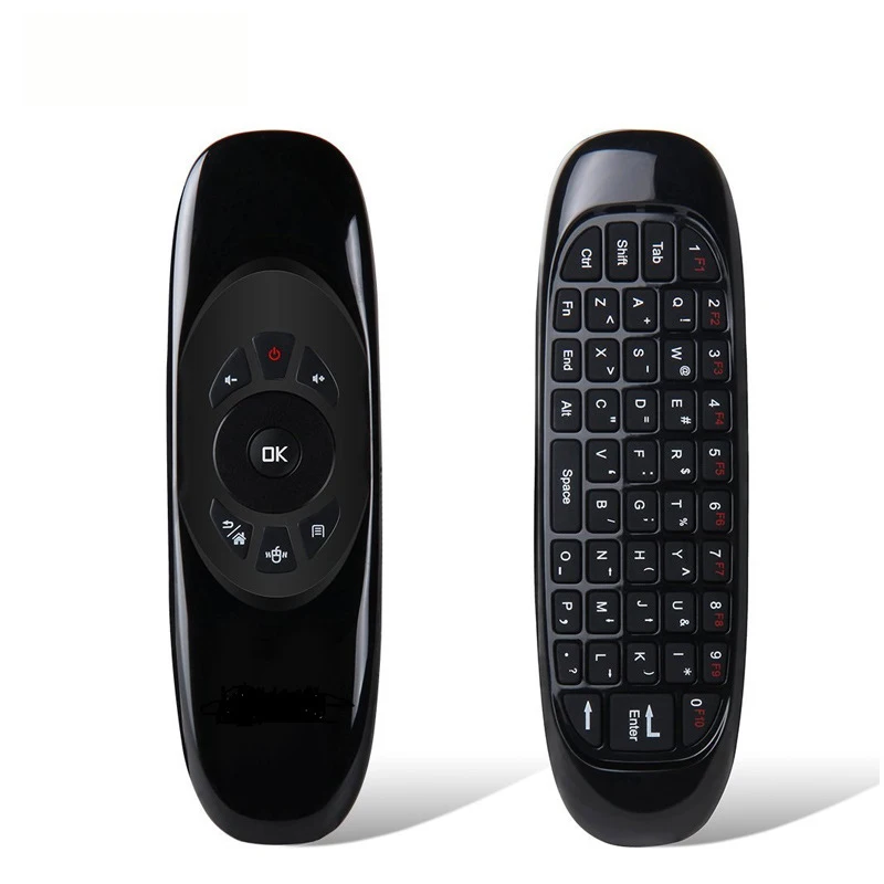 C120 English FlyMouse беспроводной Keybord русский и английский датчик движения 2,4 ГГц мини аккумуляторная W1 и C120 смарт-пульт дистанционного управления Smart tv - Цвет: C120 English