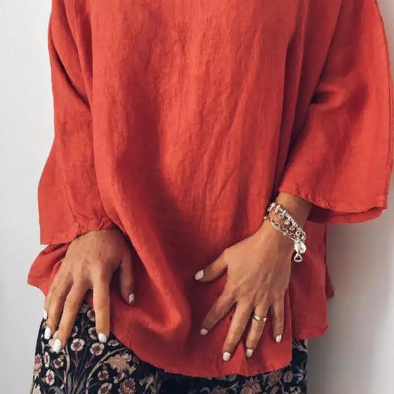 Фото Women Blouse Retro Linen Round Neck Loose Pullover Shirt New Arrival 2020 Long Sleeve Woman Tee Tops Plus Size Blouses Женская одежда Women Blouse Retro Linen Round Neck Loose Pullover Shirt New Arrival 2020 Long Sleeve Woman Tee Tops Plus Size Blouses Женская одежда