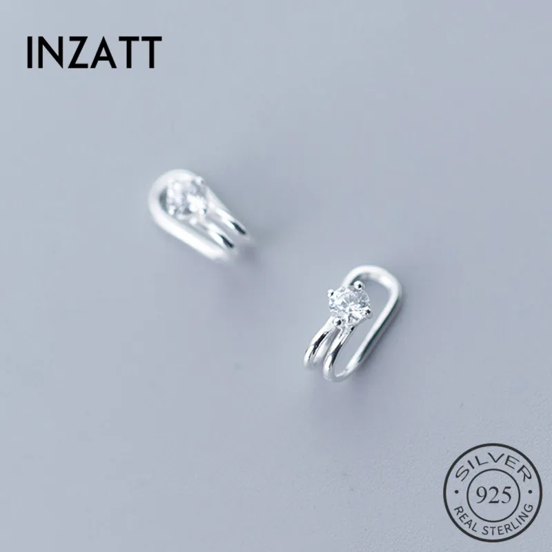 INZATT, настоящее 925 пробы, серебряные, минималистичные, Звездные, циркониевые серьги-гвоздики для модных женщин, вечерние, ювелирные изделия, трендовые,, аксессуары