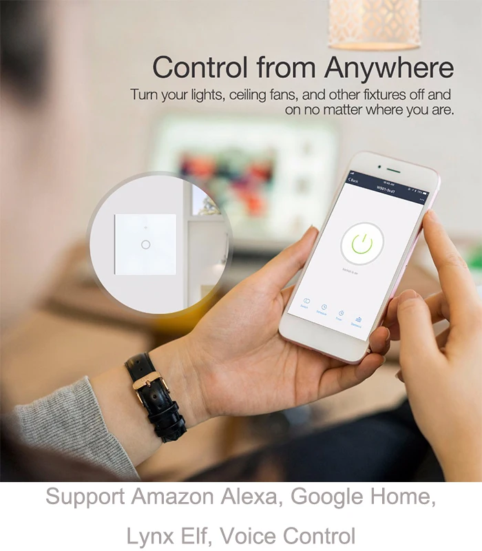 Eruiklink Tuya Smart Life app EU/UK 1 2 3 банды настенный сенсорный светильник переключатель умный WiFi переключатель работает с Alexa Google Home IFTTT