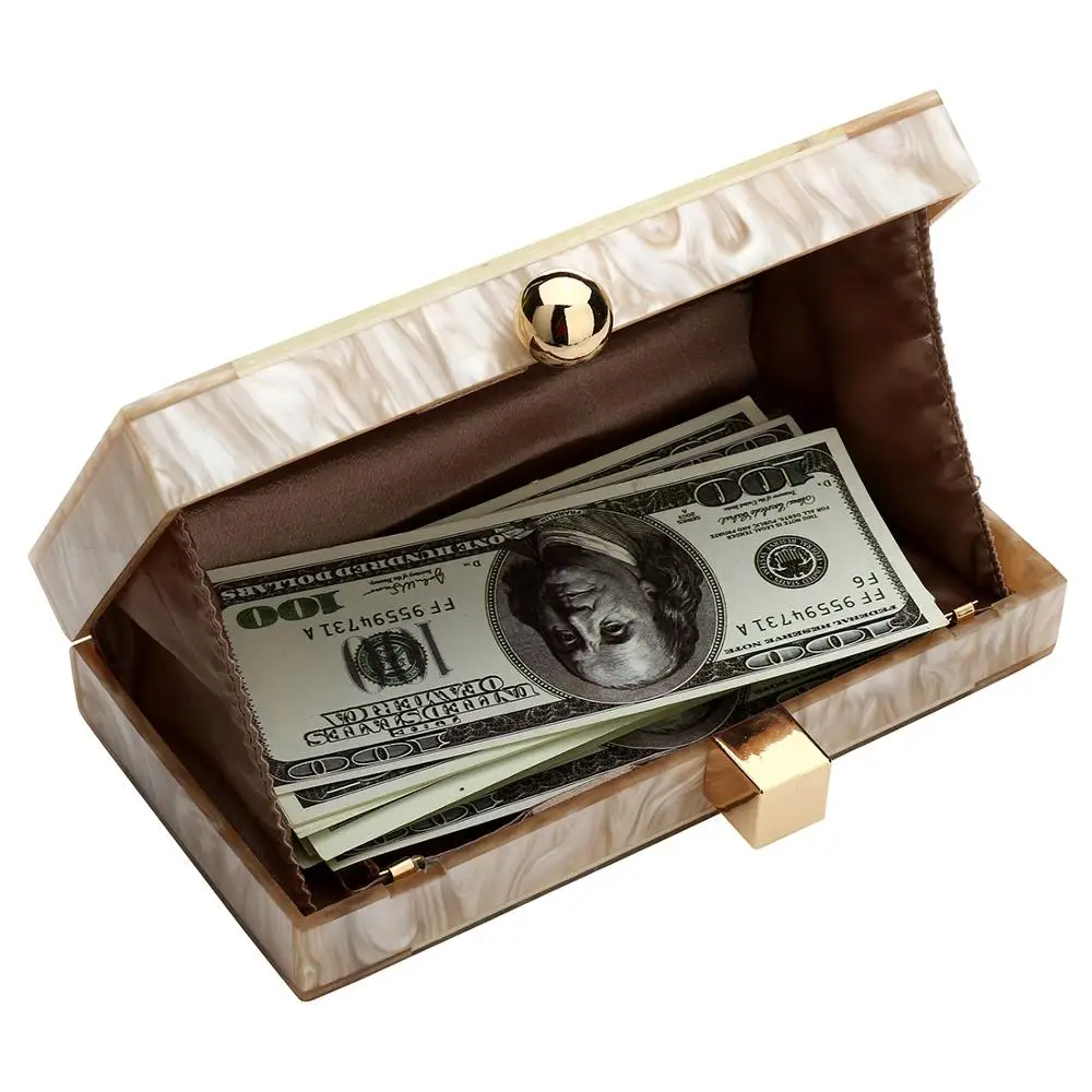 YYW Marbling white Acrylic Purse Box Clutch Luxury Handbags Women Bgas Designer Messenger Beach Travel Summer Acrylic Hand Bags