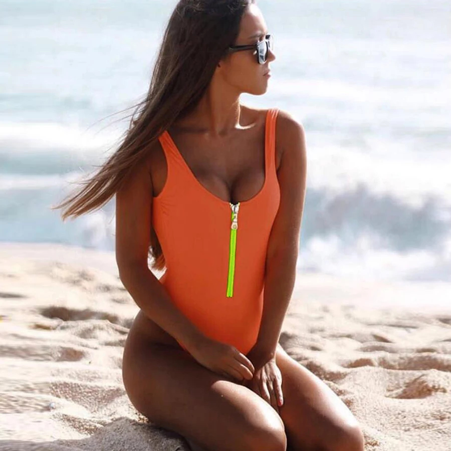 Новинка 2019 Цельный купальник женский сексуальный глубокий V женские купальники с