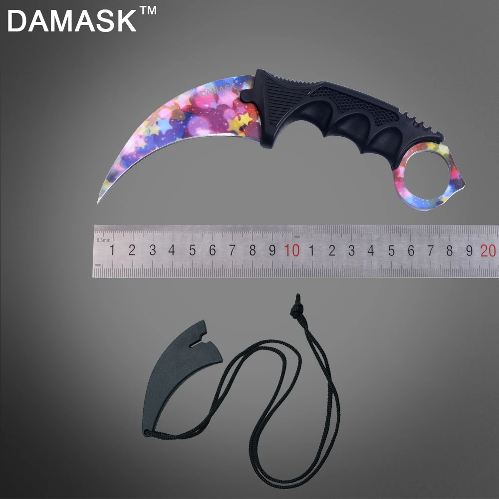 DAMASK Karambit открытый самозащитный нож для походов и выживания ультра-тонкий на