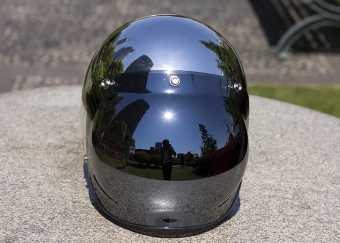 Бренд Vcoros, винтажный мотоциклетный шлем helme, Серебристый Хром, зеркальная живопись, cascos capacete, реактивный скутер, ретро шлемы с открытым лицом