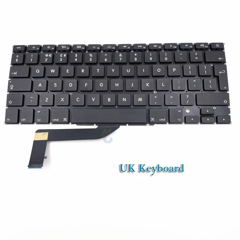 A1398 клавиатура для ноутбука Macbook Pro retina 1" US/UK/французский/испанский/немецкий/русский/итальянский/корейский клавиатура 2012 2013