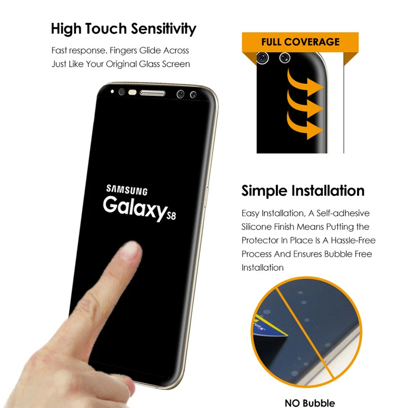 NFH 3D полное покрытие экрана изогнутое закаленное стекло для samsung Galaxy S8 S8 Plus экран Взрывозащищенная пленка для S 8