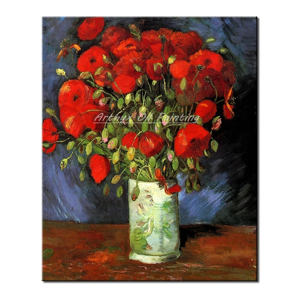 

Red Poppy Of Vincent Van Gogh Handpainted Reproduction Famous Oil Painting On Canvas Wall Art Picture Wall Decor For Living Room