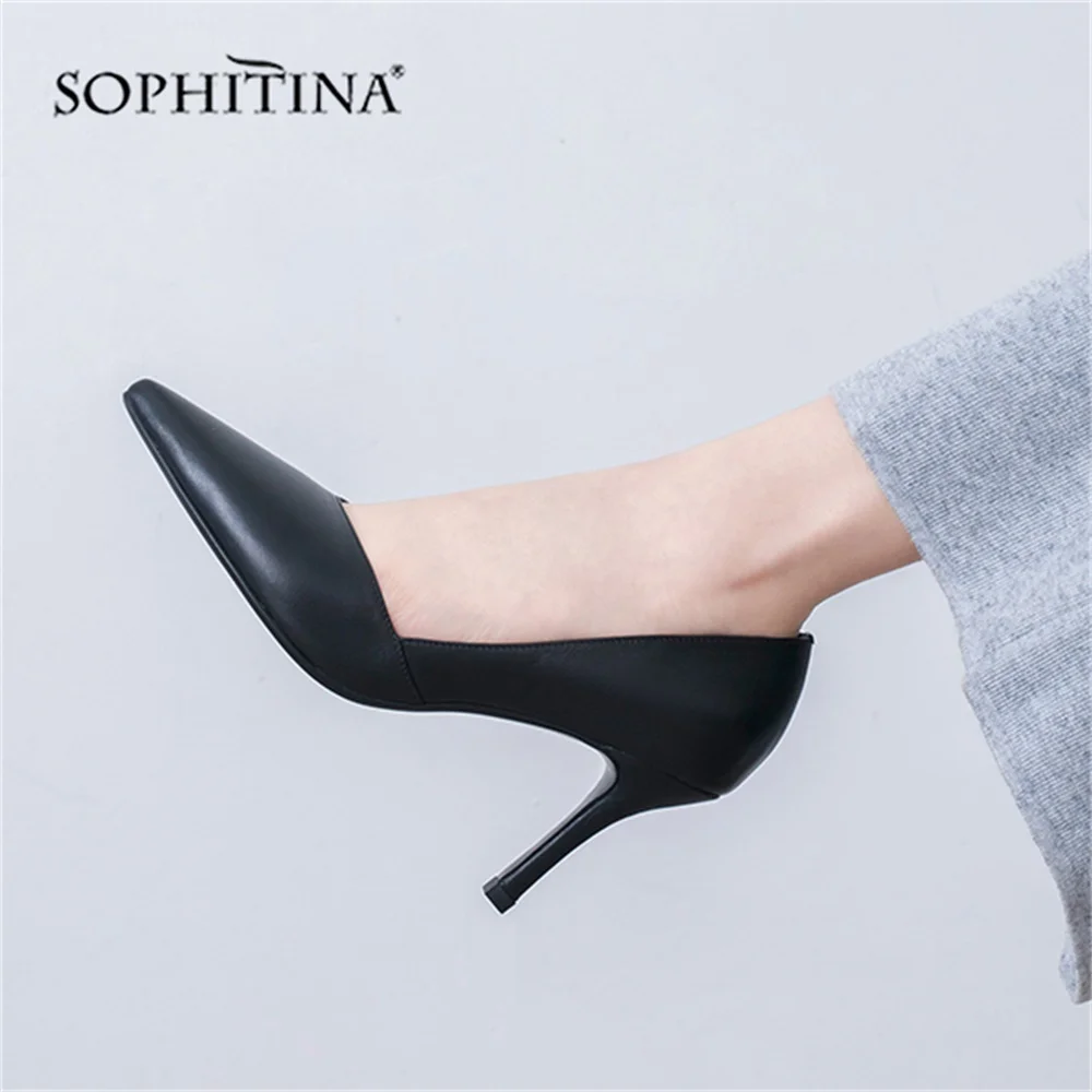 SOPHITINA/элегантные женские туфли лодочки Пикантные на очень тонком каблуке с