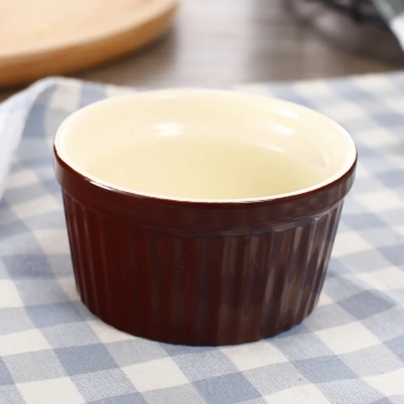 Керамический костяной фарфор круглой формы для выпечки пудинга/пирожных форма