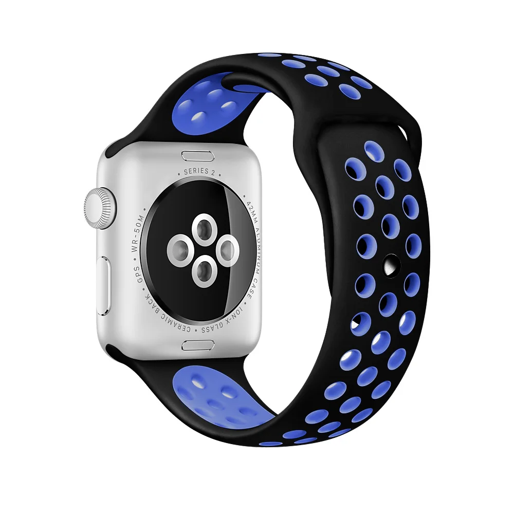 2018 новый бренд Кремния спортивный ремешок красочный наручный для Apple Watch 38 42 мм 40/44