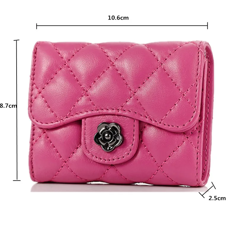 Женский маленький кошелек из овечьей кожи короткий дизайнерский высокого