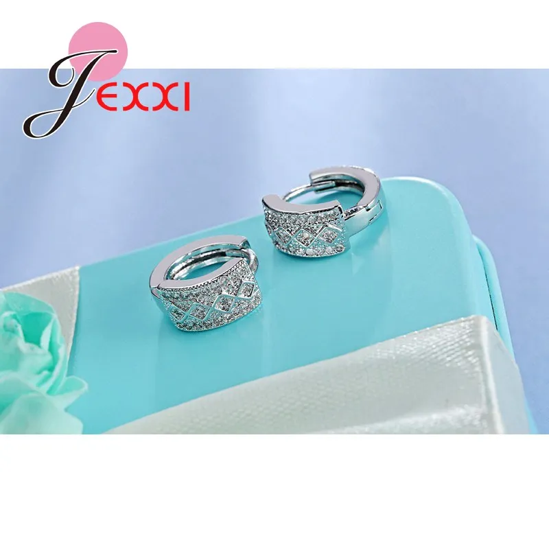 

luxurious CZ Crystals Filled 925 Sterling Silver Trendy Stud Earrings For Women Wedding Accessories Wholesale